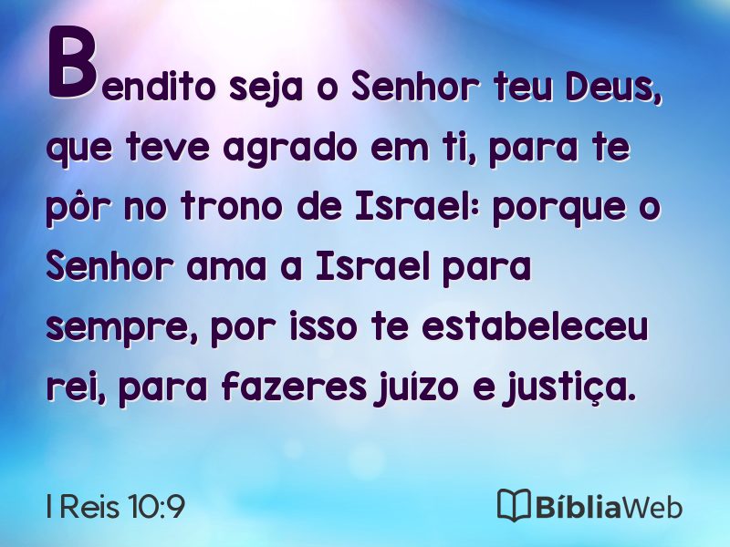 I Reis 10:9 em imagem para compartilhar