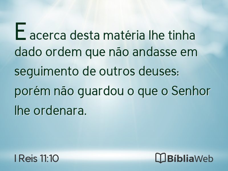 I Reis 11:10 em imagem para compartilhar