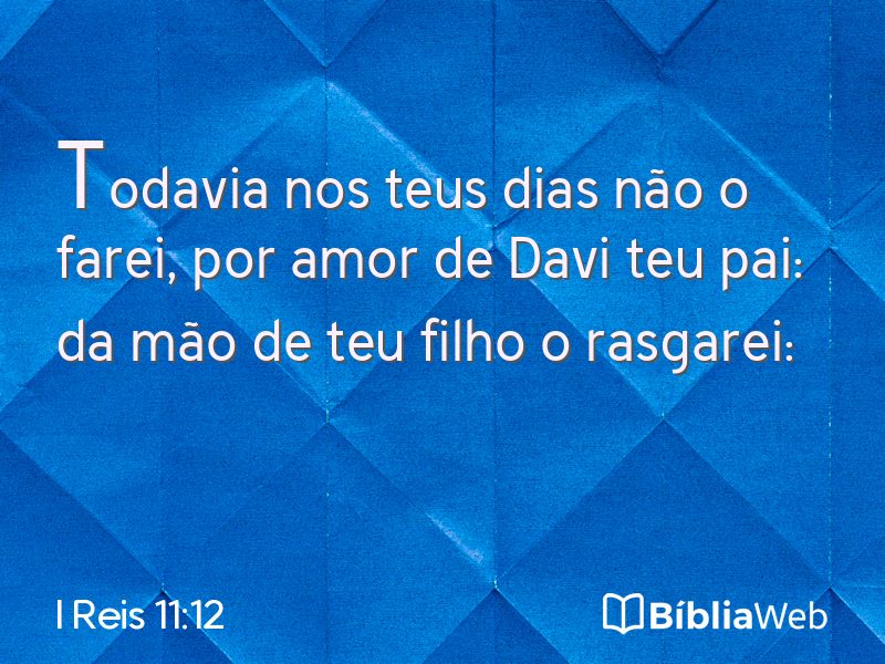 I Reis 11:12 em imagem para compartilhar
