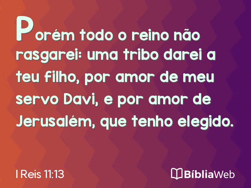 I Reis 11:13 em imagem para compartilhar