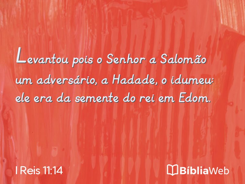 I Reis 11:14 em imagem para compartilhar