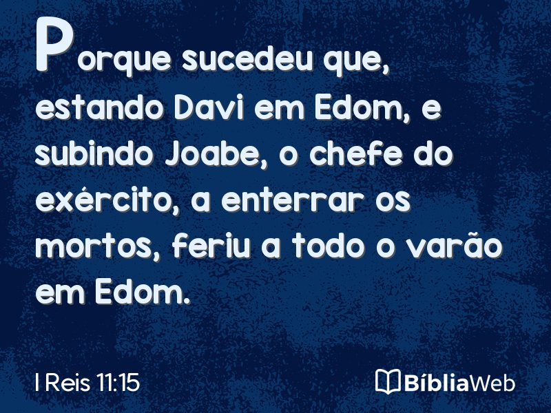 I Reis 11:15 em imagem para compartilhar