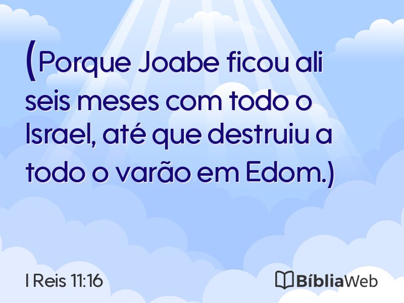 I Reis 11:16 em imagem para compartilhar