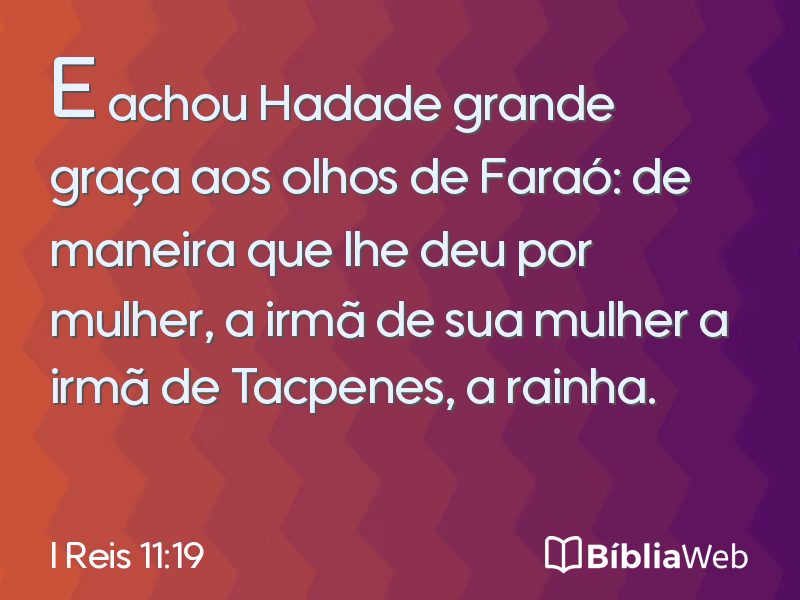 I Reis 11:19 em imagem para compartilhar