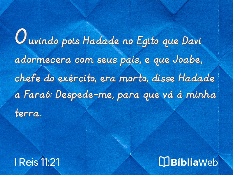 I Reis 11:21 em imagem para compartilhar