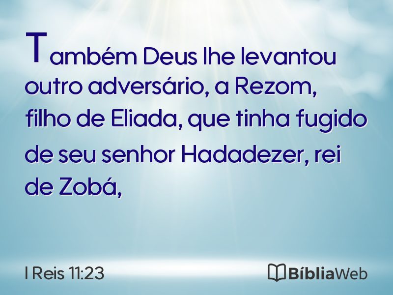 I Reis 11:23 em imagem para compartilhar