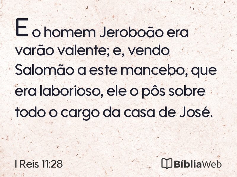 I Reis 11:28 em imagem para compartilhar