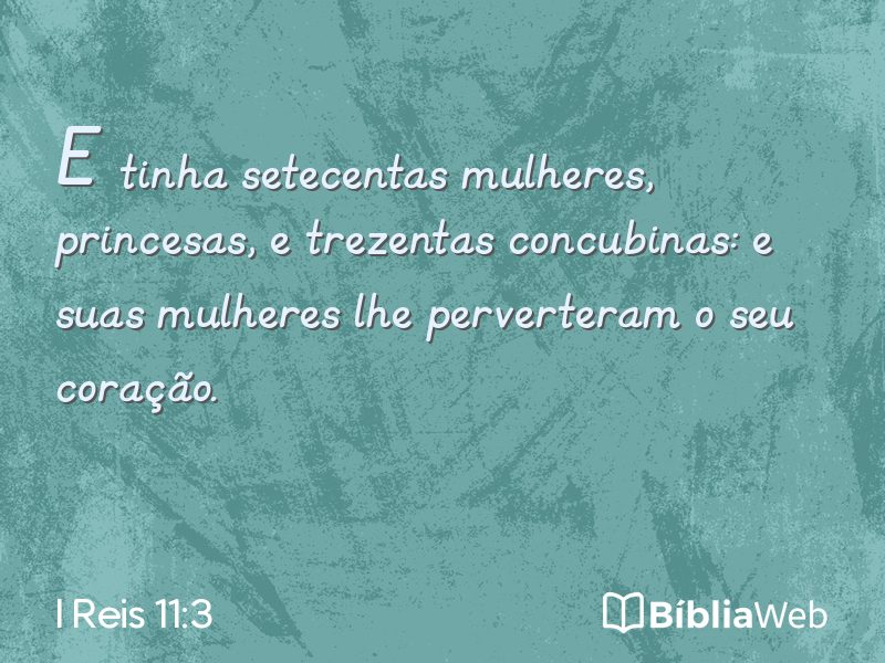 I Reis 11:3 em imagem para compartilhar