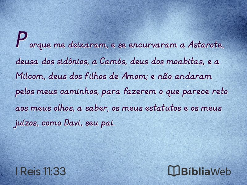 I Reis 11:33 em imagem para compartilhar