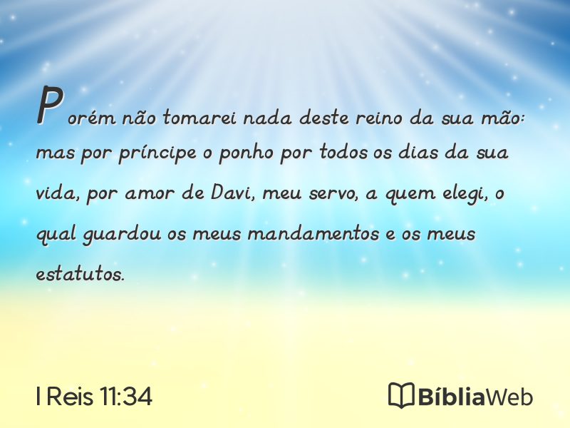 I Reis 11:34 em imagem para compartilhar