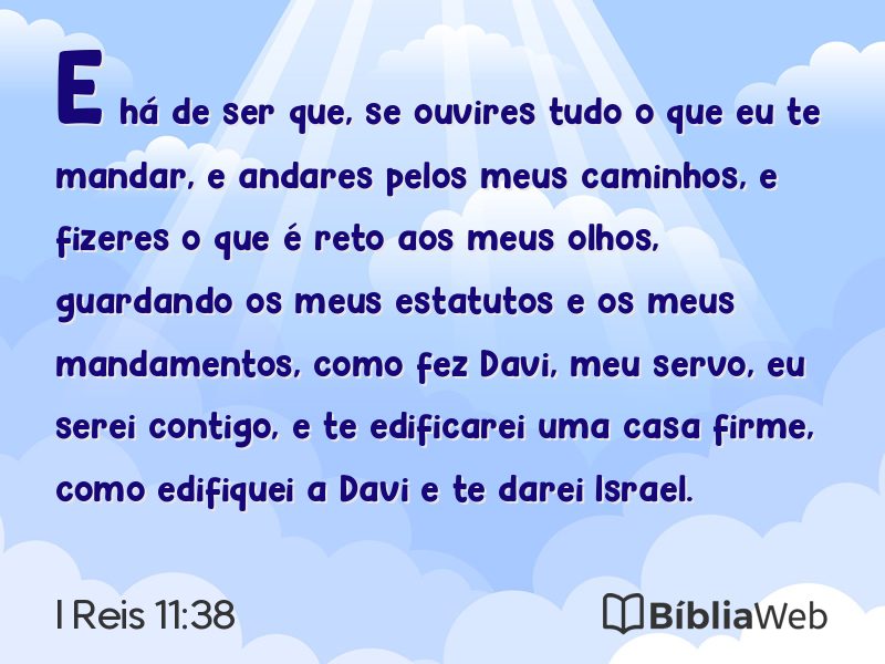 I Reis 11:38 em imagem para compartilhar