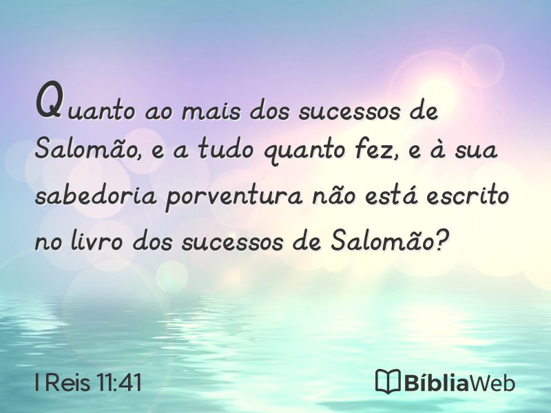 I Reis 11:41 em imagem para compartilhar