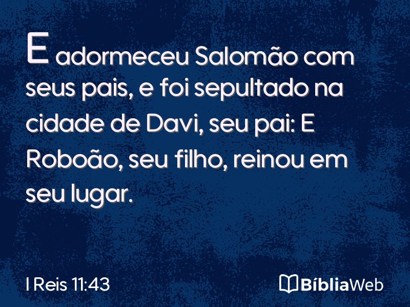 I Reis 11:43 em imagem para compartilhar