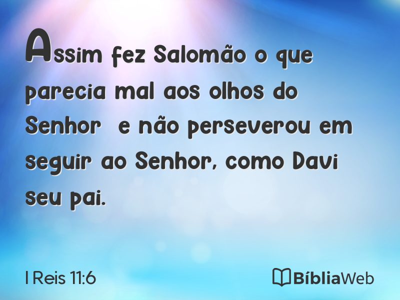 I Reis 11:6 em imagem para compartilhar