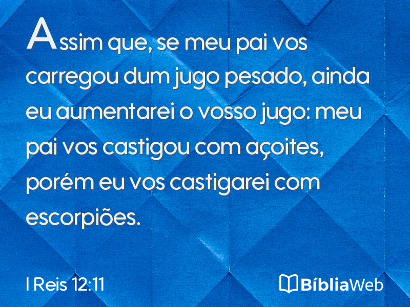 I Reis 12:11 em imagem para compartilhar