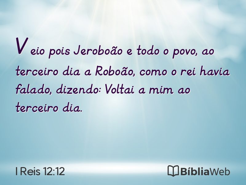 I Reis 12:12 em imagem para compartilhar