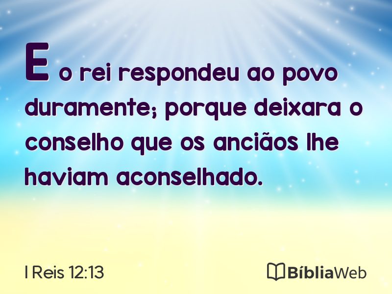 I Reis 12:13 em imagem para compartilhar