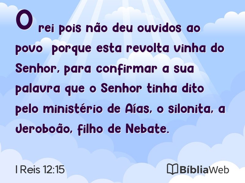 I Reis 12:15 em imagem para compartilhar