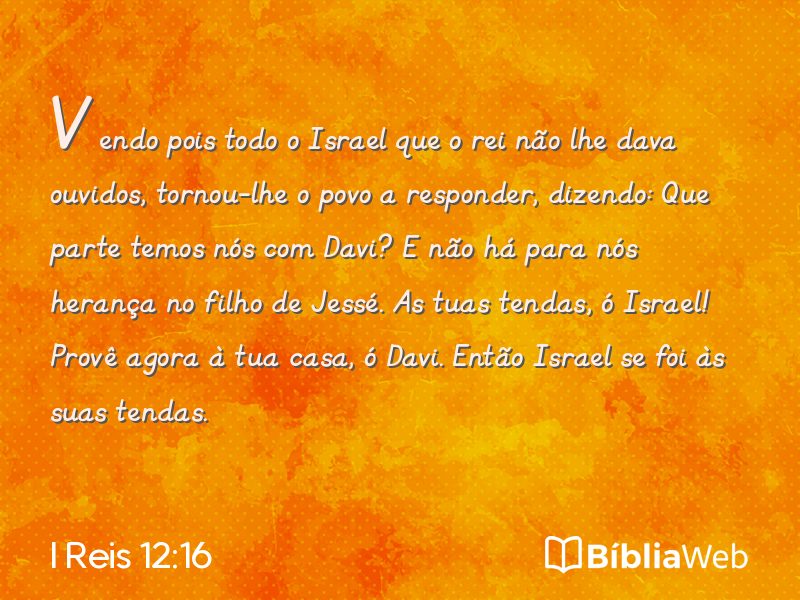 I Reis 12:16 em imagem para compartilhar