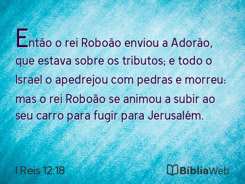 I Reis 12:18 em imagem para compartilhar