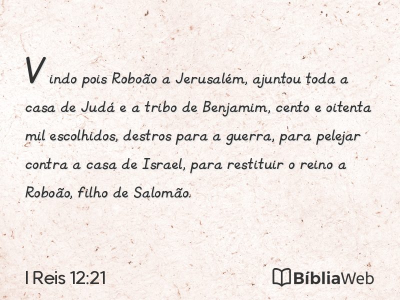 I Reis 12:21 em imagem para compartilhar