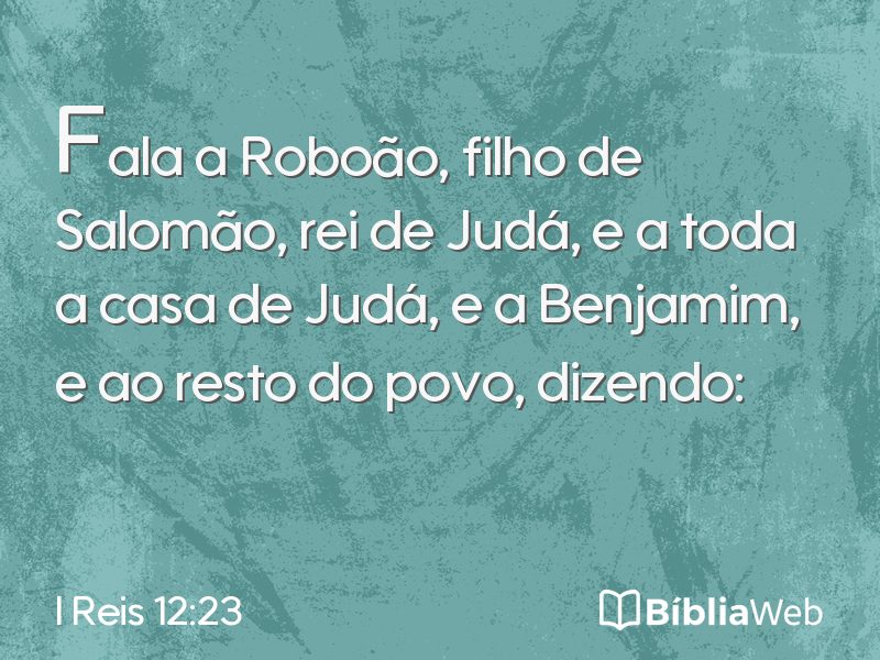 I Reis 12:23 em imagem para compartilhar