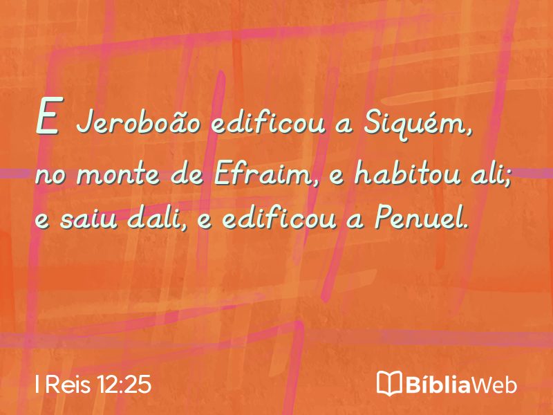 I Reis 12:25 em imagem para compartilhar