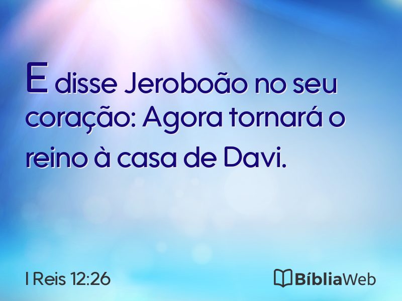 I Reis 12:26 em imagem para compartilhar