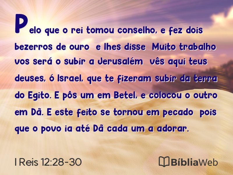 I Reis 12:28-30 em imagem para compartilhar