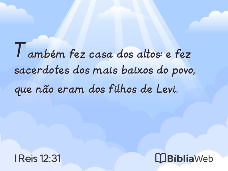 I Reis 12:31 em imagem para compartilhar