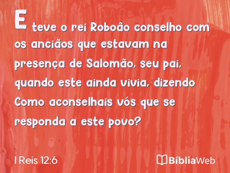 I Reis 12:6 em imagem para compartilhar