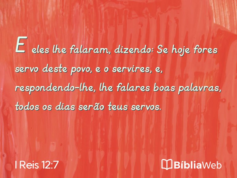I Reis 12:7 em imagem para compartilhar