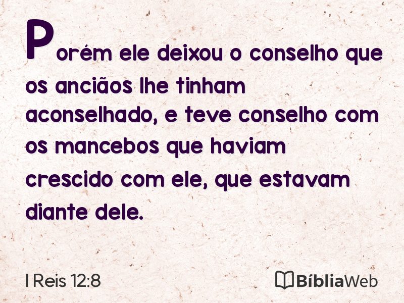 I Reis 12:8 em imagem para compartilhar