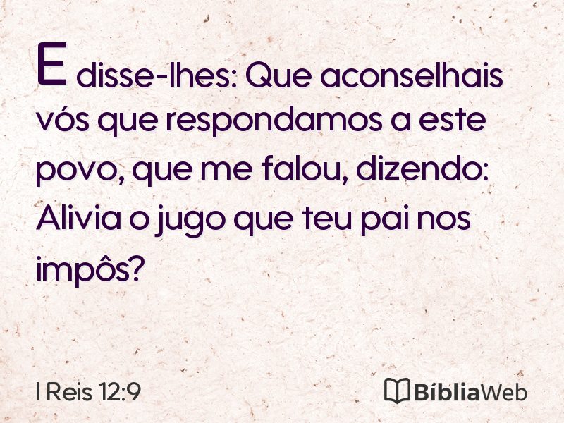 I Reis 12:9 em imagem para compartilhar