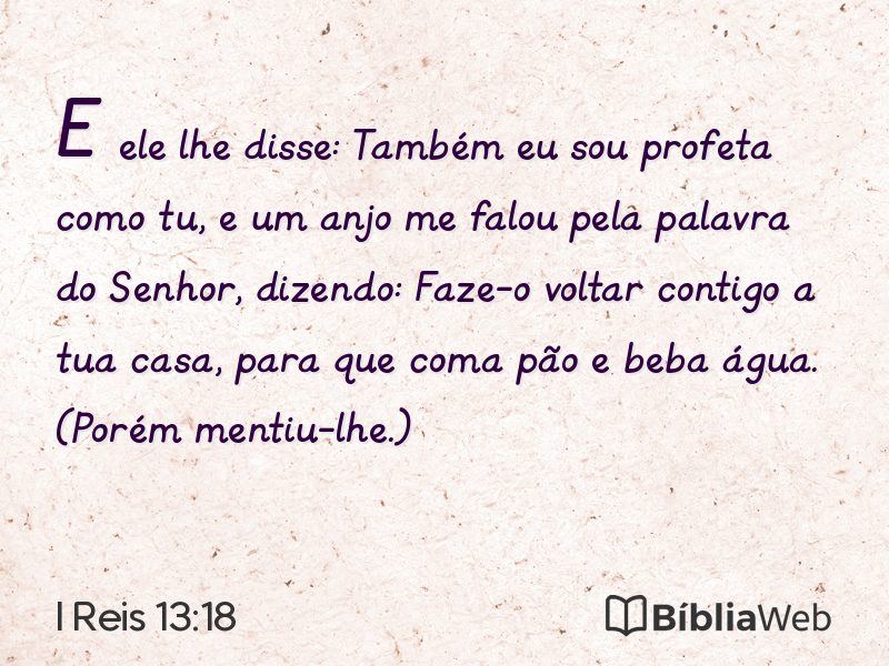 I Reis 13:18 em imagem para compartilhar