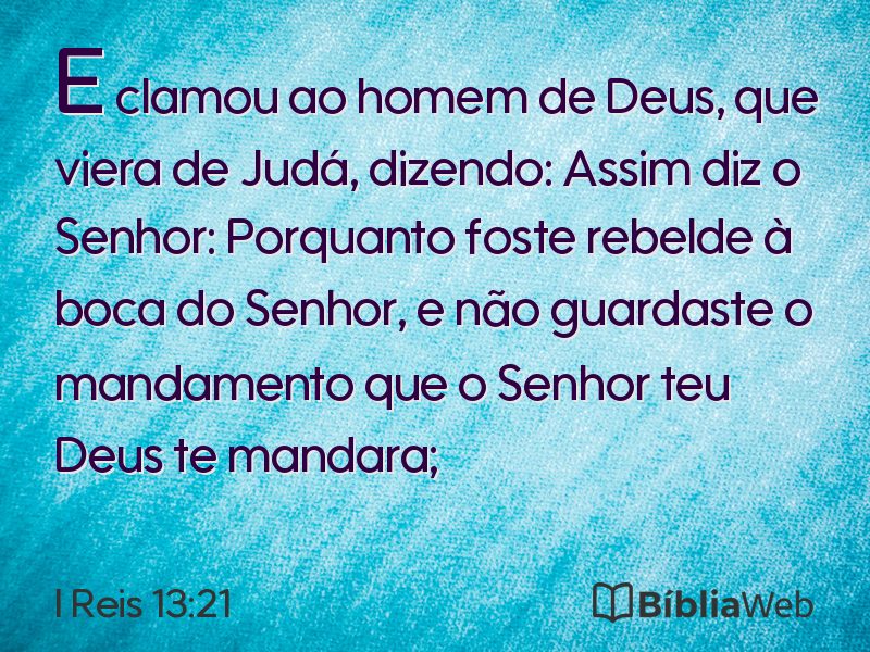 I Reis 13:21 em imagem para compartilhar