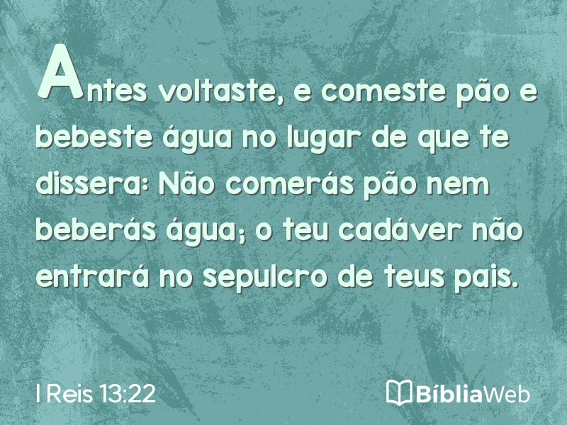 I Reis 13:22 em imagem para compartilhar