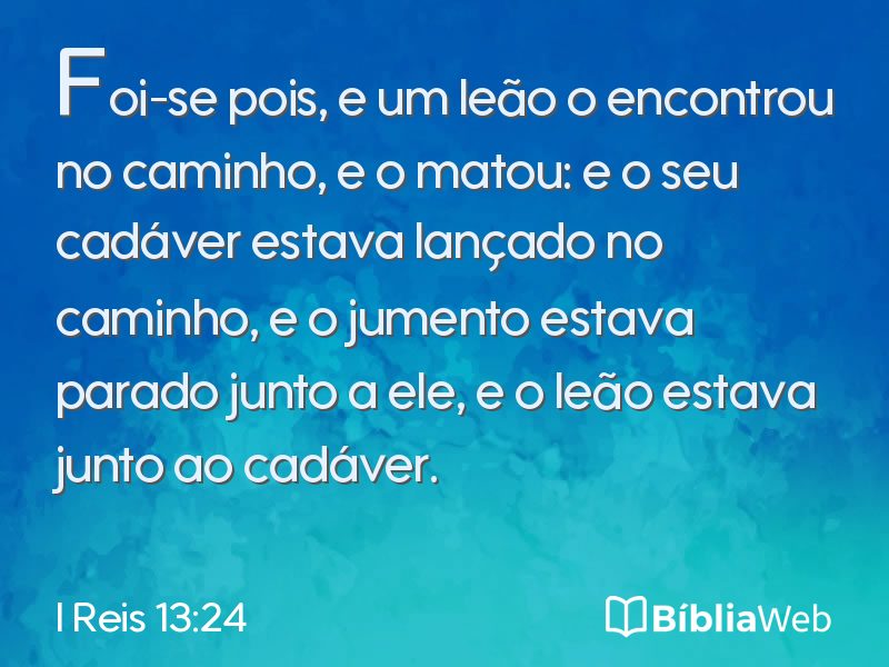 I Reis 13:24 em imagem para compartilhar
