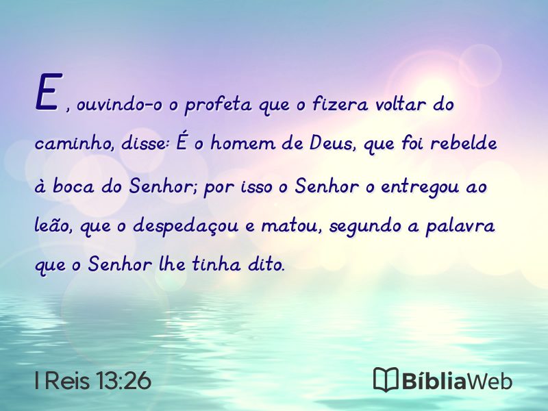 I Reis 13:26 em imagem para compartilhar