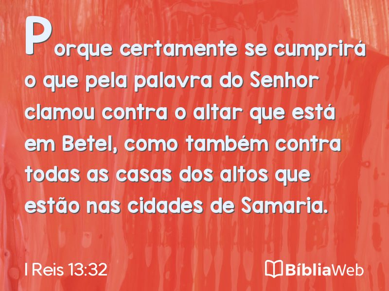 I Reis 13:32 em imagem para compartilhar