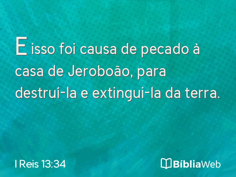 I Reis 13:34 em imagem para compartilhar