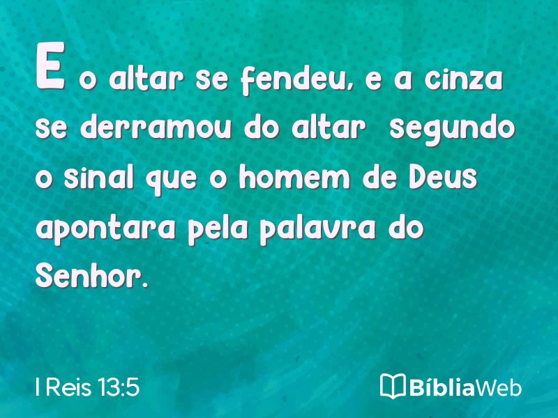 I Reis 13:5 em imagem para compartilhar