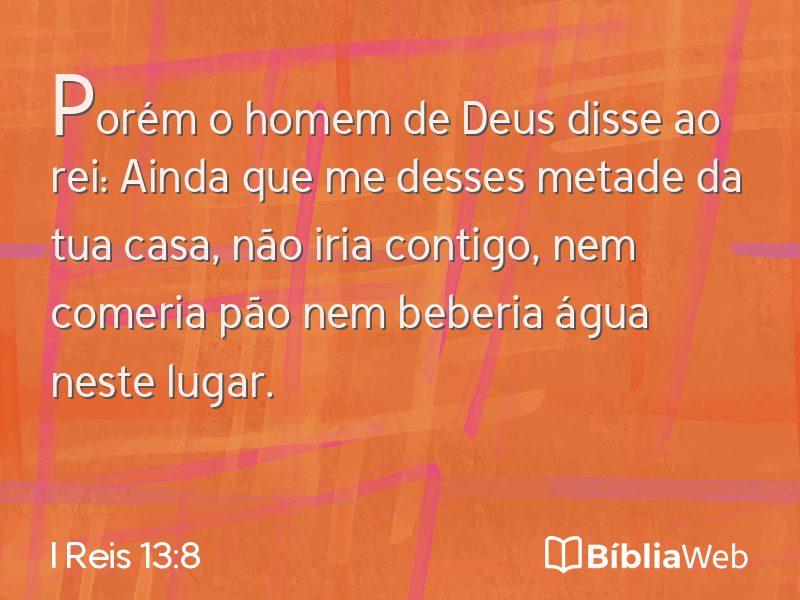 I Reis 13:8 em imagem para compartilhar