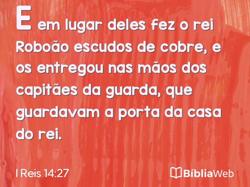 I Reis 14:27 em imagem para compartilhar