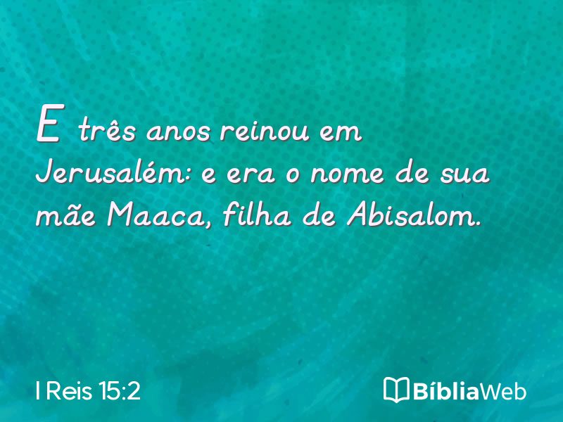 I Reis 15:2 em imagem para compartilhar