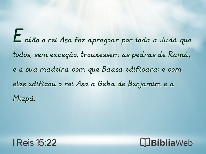 I Reis 15:22 em imagem para compartilhar