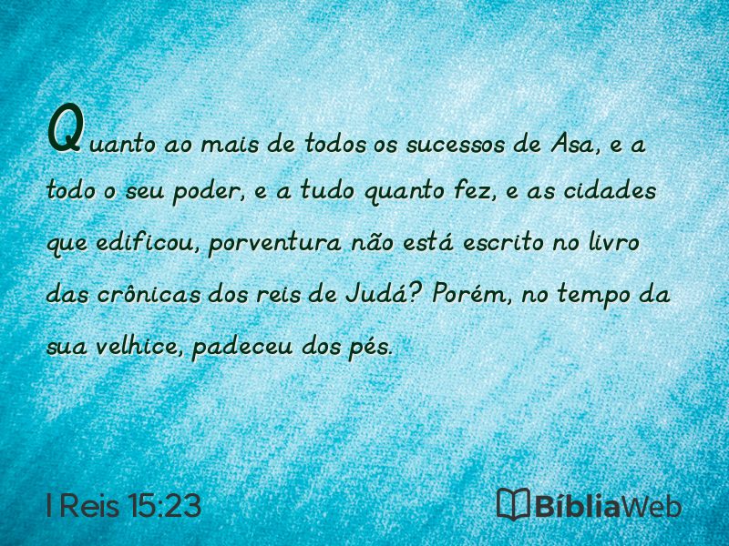 I Reis 15:23 em imagem para compartilhar