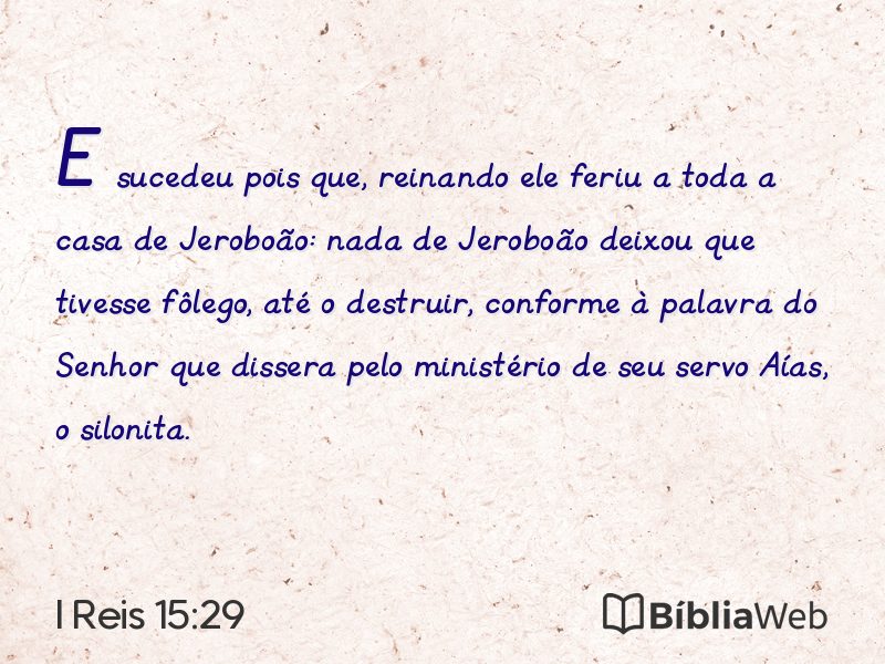 I Reis 15:29 em imagem para compartilhar