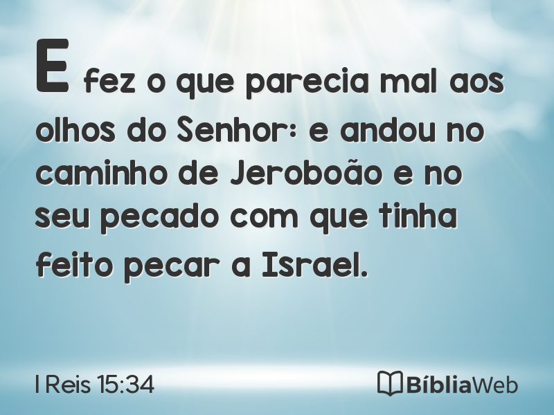 I Reis 15:34 em imagem para compartilhar