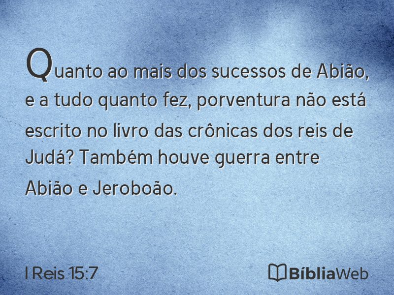 I Reis 15:7 em imagem para compartilhar